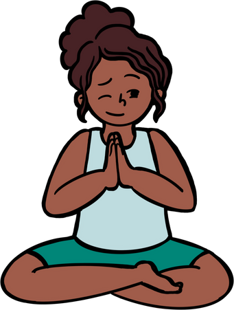 Girl Meditating Illustration